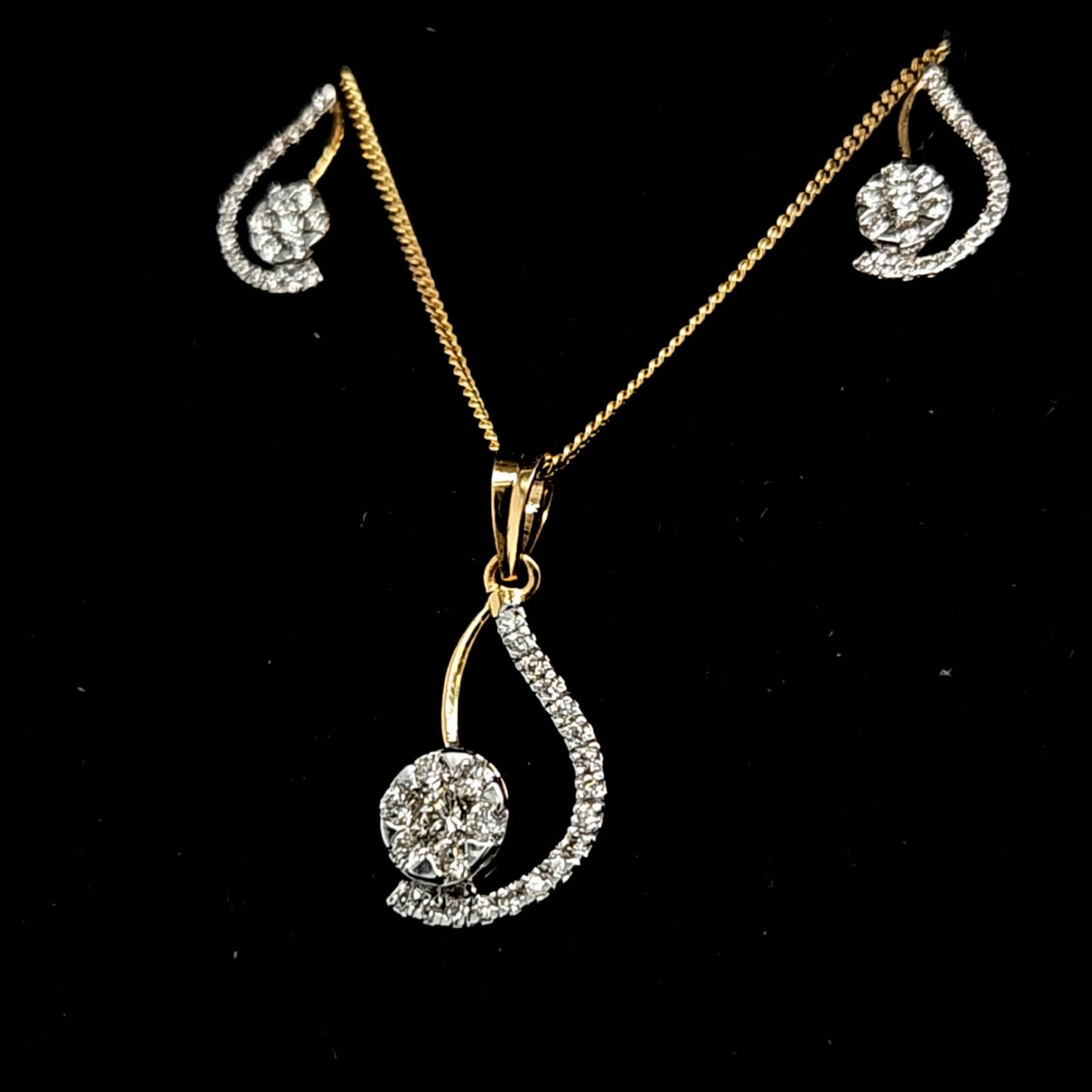 DIAMOND FLOWER NECKLACE SET