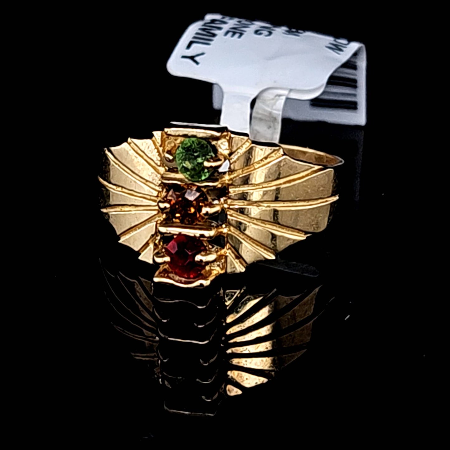 3 COLOR STONE RING