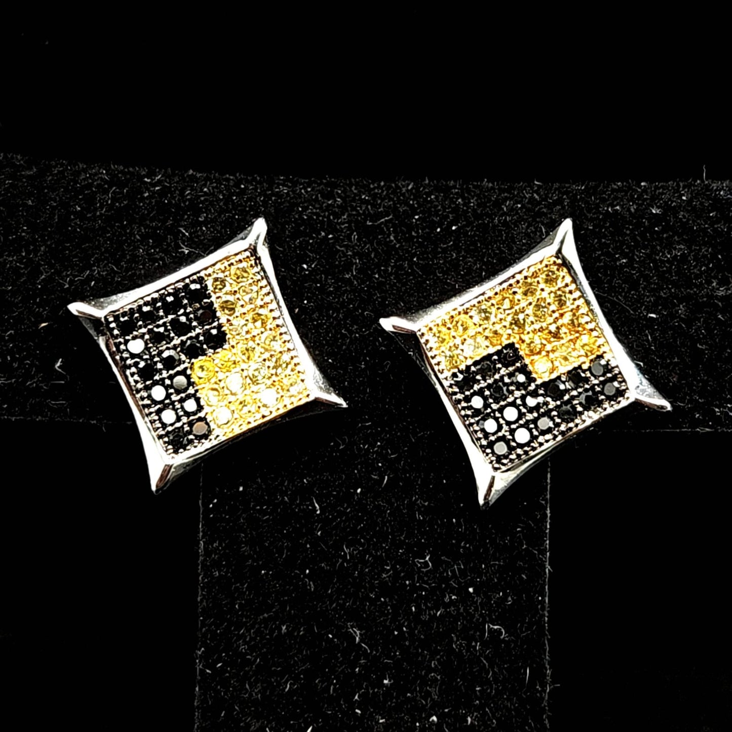 SQUARE CLUSTER EARRINGS